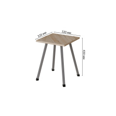 Табурет кухонный Ferrum-decor 430x320x320 Серый металл ДСП Дуб Сан-Марино 16 мм (TAB016) Королево