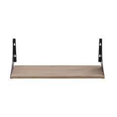 Полиця настінна Ferrum-decor Ханді 2 240x700x240 метал Чорний ДСП Дуб Сан-Маріно 16 мм (XND0044) Кременец
