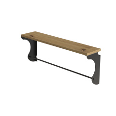 Полиця настінна Ferrum-decor Юзібі 270x500x150 метал Чорний ДСП Дуб Артізан 16 мм (UZI0006) Кам'янець-Подільський