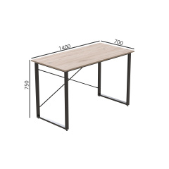 Комп'ютерний стіл Ferrum-decor Дейв 75x140x70 чорний ДСП Дуб Сан-Маріно 16мм Умань