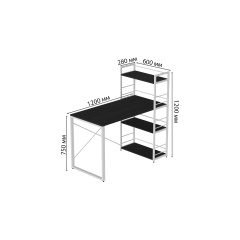Письмовий стіл Ferrum-decor Конект з етажеркою 75x120x60 см Сосна Кембра (XK00192) Ворожба
