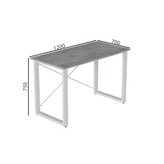 Письмовий стіл Ferrum-decor Драйв 750x1200x700 Білий метал ДСП Бетон 32 мм (DRA231) Киев