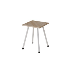 Табурет кухонный Ferrum-decor 430x320x320 Белый металл ДСП Дуб Сан-Марино 16 мм (TAB009) Новое