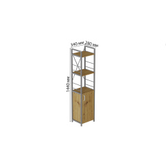 Етажерка 3/34 Ferrum-decor Серії Конект з тумбою 144x34x28 Сірий ДСП Дуб Артізан (FD1019) Ужгород