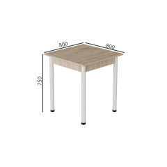 Стіл кухонний Ferrum-decor Агата 75x80x80 Білий ДСП Дуб Сан-Маріно 16мм (AGA0037) Куйбишеве