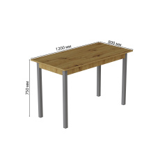 Стіл кухонний Ferrum-decor Маріо 75x120x80 Сірий ДСП Дуб Артизан 16мм (MAR0062) Запорожье