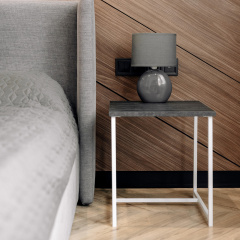 Журнальний стіл Adore Décor Квадро S Квадратний 40х40х43 см Білий/Вугільний камінь Виноградов