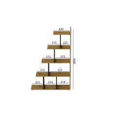 Етажерка Ferrum-decor Стелла 1600x1020x300 Чорний метал ДСП Дуб Артізан (STEL006) Кам'янське