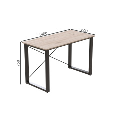 Письмовий стіл Ferrum-decor Драйв 750x1400x600 Чорний метал ДСП Дуб Сан-Маріно 32 мм (DRA170) Дзензелівка