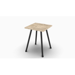 Табурет кухонный Ferrum-decor 430x320x320 Черный металл ДСП Дуб Сан-Марино 16 мм (TAB002) Михайловка