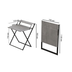 Стол трансформер Компакт 2 Ferrum-decor 750x790x720 Белый металл ДСП Бетон 16 мм (KOM214) Ужгород