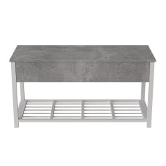 Банкетка із ящиком Ferrum-decor Дрейк 1 550x1000x400 метал Білий ДСП Бетон 16 мм (DRE0014) Ровно