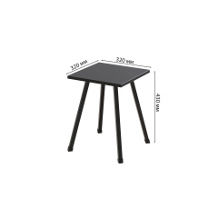 Табурет кухонный Ferrum-decor 430x320x320 Черный металл ДСП Сосна Кембра 16 мм (TAB003) Дубно