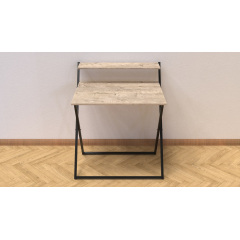 Стол трансформер Компакт 2 Ferrum-decor 750x790x720 Черный металл ДСП Дуб Сан Марино 16 мм (KOM202) Прилуки