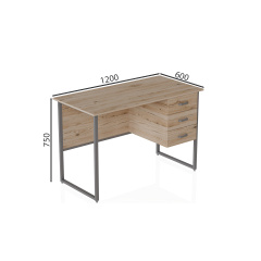 Комп'ютерний стіл Ferrum-decor Гаррі 75x120x60 сірий ДСП Дуб Сан-Маріно 32мм Конотоп