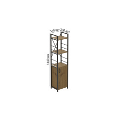Етажерка 3/34 Ferrum-decor Серії Конект з тумбою 144x34x28 Чорний ДСП Дуб Артізан (FD1005) Кропивницкий