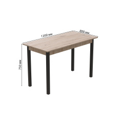 Стіл кухонний Ferrum-decor Маріо 75x120x80 Чорний ДСП Дуб Сан-Маріно 16мм (MAR0016) Чортків
