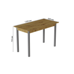 Стіл кухонний Ferrum-decor Маріо 75x120x60 Сірий ДСП Дуб Артізан 16мм (MAR0048) Київ