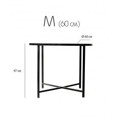 Журнальний стіл Adore Décor Модерн M Круглий 60х60х47 Чорний/Білий Вінниця