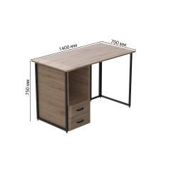 Комп'ютерний стіл Ferrum-decor Гаррі 76x140x70 чорний ДСП Дуб Сан-Маріно 32мм Лубни