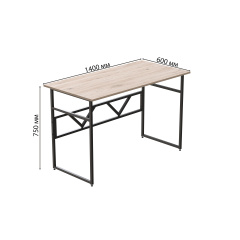 Комп'ютерний стіл Ferrum-decor Раян 75x140x60 чорний ДСП Дуб Сан-Маріно 16мм Одесса