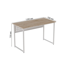 Комп'ютерний стіл Ferrum-decor Майк 75x120x70 білий ДСП Дуб Сан-Маріно 32мм Львів