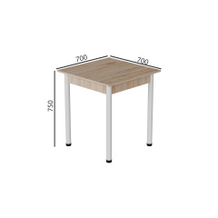 Стіл кухонний Ferrum-decor Агата 75x70x70 Білий ДСП Дуб Сан-Маріно 16мм (AGA0030) Харків