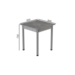 Стіл кухонний Ferrum-decor Агата 75x80x80 Сірий ДСП Бетон 16мм (AGA0049) Кобижча