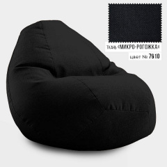 Безкаркасне крісло мішок груша Овал Coolki Рогожка XXXL 140x100 чорний Нововолынск