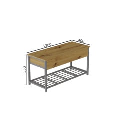 Банкетка з ящиком Ferrum-decor Дрейк 2 550x1200x400 метал Сірий ДСП Дуб Сан-Маріно 16 мм (DRE0037) Полтава