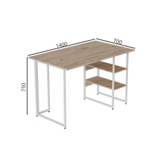 Комп'ютерний стіл Ferrum-decor Кевін 75x140x70 білий ДСП Дуб Сан-Маріно 16мм Вишневе