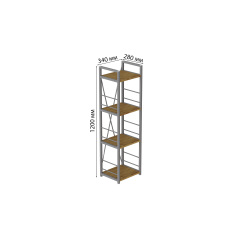 Етажерка Ferrum-decor Конект 120x34x28 см Дуб Артізан (XK00249) Мукачево