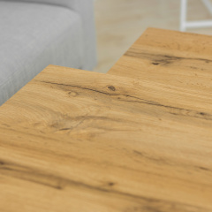 Журнальний стіл Adore Décor Квадро S Квадратний 40х40х43 см Білий/Дуб Ладан