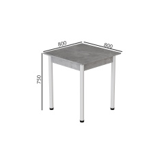 Стіл кухонний Ferrum-decor Агата 75x80x80 Білий ДСП Бетон 16мм (AGA0042) Кременець