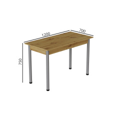 Стіл кухонний Ferrum-decor Беніта 75x120x70 Сірий ДСП Дуб Артізан 16мм (BEN0055) Івано-Франківськ