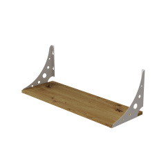 Полиця настінна Ferrum-decor Ханді 2 240x500x240 метал Білий ДСП Дуб Артізан 16 мм (XND0013) Київ