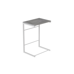Столик приставной Терри Ferrum-decor 650x440x330 Белый металл ДСП Бетон 16 мм (TERR014) Лозова