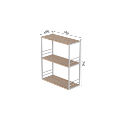 Книжкова полиця універсальна Ferrum-decor Стім 2 74x63x26 білий ДСП Дуб Сан-Маріно 16мм (XK00044) Ивано-Франковск