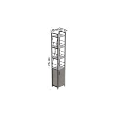 Етажерка 4/34 Ferrum-decor Серії Конект з тумбою 179x34x28 Чорний ДСП Бетон (FD1048) Камінь-Каширський