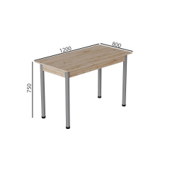 Стіл кухонний Ferrum-decor Беніта 75x120x80 Сірий ДСП Дуб Сан-Марино 16мм (BEN0058) Бердянськ