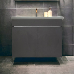 Пластиковая подвесная тумба Mikola-M HPL 3190 mat 60 см Орехов