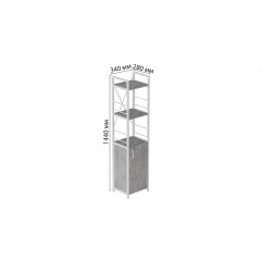 Етажерка 3/34 Ferrum-decor Серії Конект із тумбою 144x34x28 Білий ДСП Бетон (FD1013) Київ