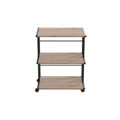 Етажерка на коліщатках Ferrum-decor Каміло 75x40x60 метал Чорний ДСП Дуб Сан-Маріно 16мм (KAM0002) Днепр