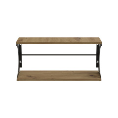 Полиця настінна Ferrum-decor Букін 330x600x240 метал Чорний ДСП Дуб Артізан 16 мм (BUK0027) Ромны
