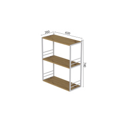 Книжкова полиця універсальна Ferrum-decor Стім 2 74x63x26 білий ДСП Дуб Артізан 16мм (XK00045) Київ