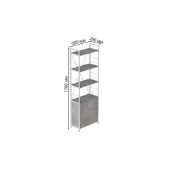 Етажерка 4/60 Ferrum-decor Серії Конект із тумбою 179x60x28 Білий ДСП Бетон (FD1076) Суми