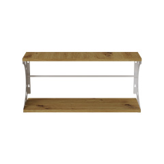 Полиця настінна Ferrum-decor Букін 330x600x240 метал Білий ДСП Дуб Артізан 16 мм (BUK0034) Умань