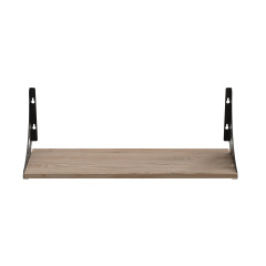 Полиця настінна Ferrum-decor Ханді 2 240x600x240 метал Чорний ДСП Дуб Сан-Маріно 16 мм (XND0023) Шостка