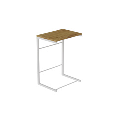 Столик приставной Терри Ferrum-decor 650x440x330 Белый металл ДСП Дуб Артизан 16 мм (TERR013) Переяслав-Хмельницький