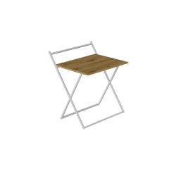 Стол трансформер Компакт 1 Ferrum-decor 750x790x720 Белый металл ДСП Дуб Артизан 16 мм (KOM113) Буча